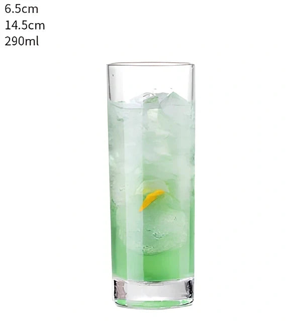 Creative transparent lead-free glass cup with seamless flat base for cocktails, 210ml capacity