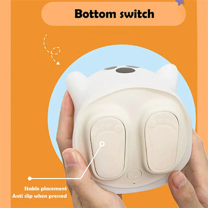 White silicone LED night light with touch sensor base showing 110mm height measurement