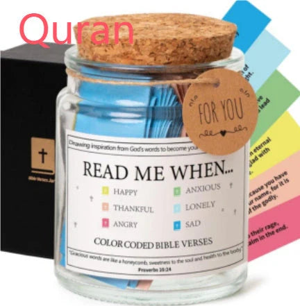 Bible Verses In A Jar glass container with 90 inspirational verses
