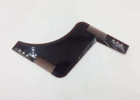 Zafrani double-sided beard comb in transparent black, ABS plastic, approximately 17cm by 11.5cm