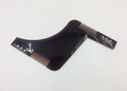 Zafrani double-sided beard comb in transparent black, ABS plastic, approximately 17cm by 11.5cm