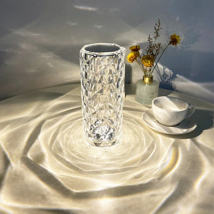 Rose Light and Shadow Projector with mesmerizing 3D rose-petal display, premium acrylic construction, and customizable brightness and color settings