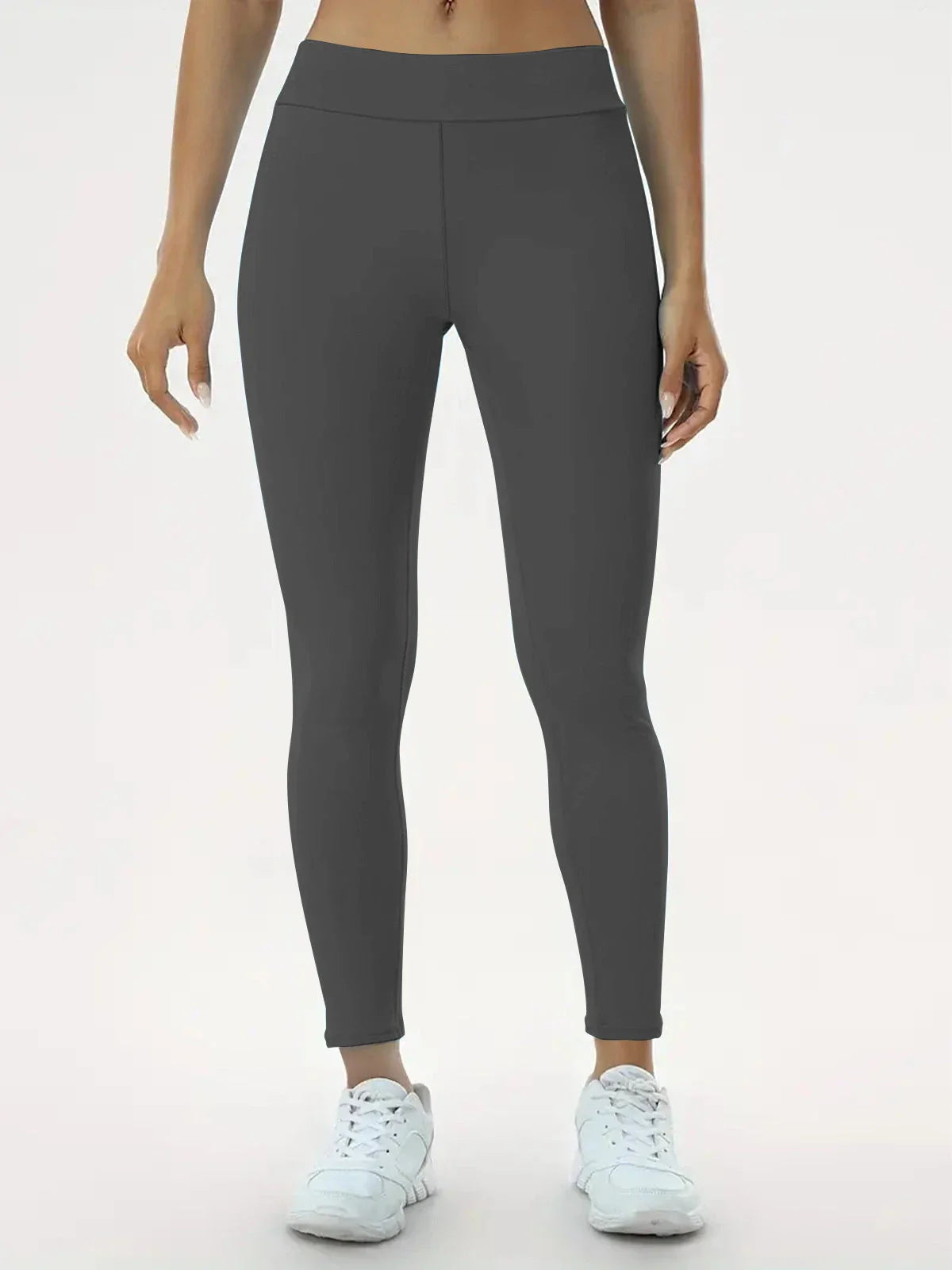 Slimming high-waist yoga pants with hidden tummy control, available in various colors and sizes