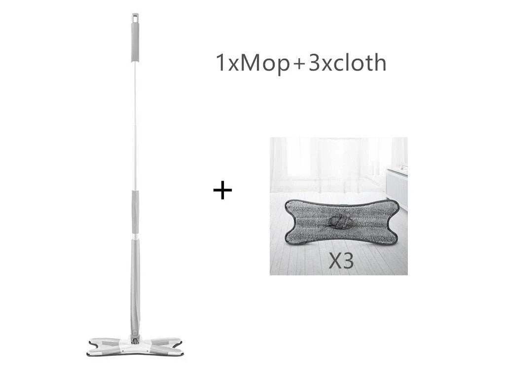 Premium microfiber flat mop with adjustable telescopic handle, 360-degree swivel, and superior cleaning power
