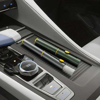 17.2cm dark green car cleaning brush with tyre hook and window breaker tools