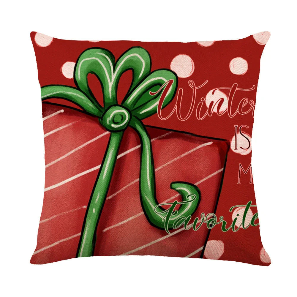 Festive throw pillow covers with various snowflake designs for Christmas home decor