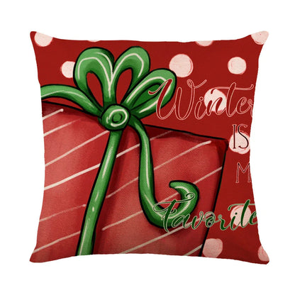 Festive throw pillow covers with various snowflake designs for Christmas home decor