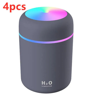 Pink white or navy blue USB desktop humidifier with LED mood lights and 300ml water tank