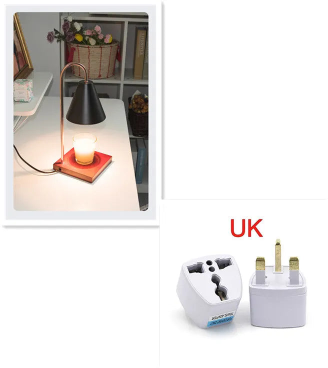Electric wax melt warmer lamp with stepless dimming, cold rolled steel body, 15 x 33.5 cm, GU10 bulb