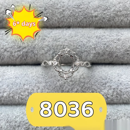 Oval open mouth copper ring with 6x8mm stone and five-pointed star ornament in Korean style.
