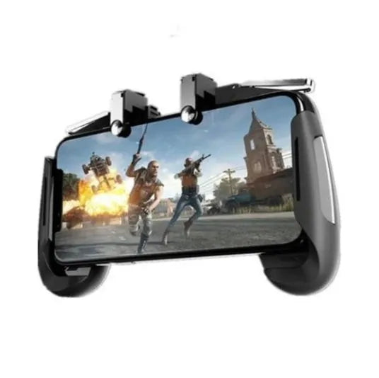 Multifunctional mobile game handle in black, blue or white with adjustable smartphone supports