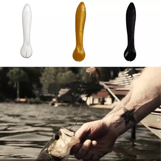 Bionic Fishing Silicone Bait Kit in yellow, white, and black for effective angling