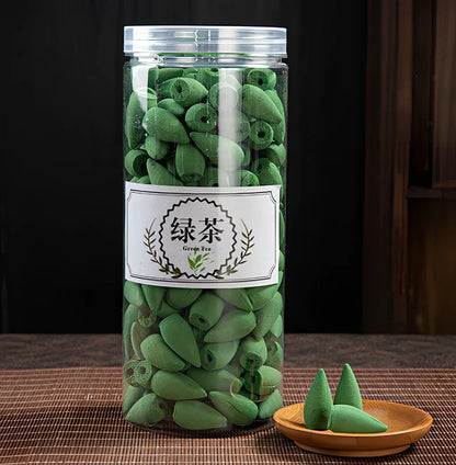 Handmade black glaze ceramic backflow incense burner tower, 10cm high with smoke waterfall effect