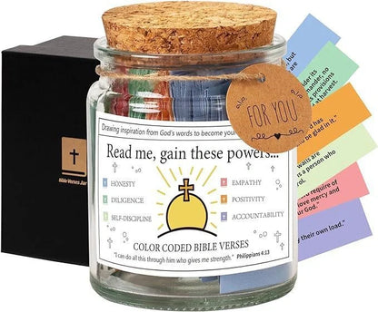 Bible Verses In A Jar glass container with 90 inspirational verses