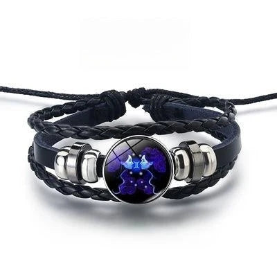 Luminous zodiac bracelet with glow-in-the-dark astrological symbols for stylish nightlight fashion