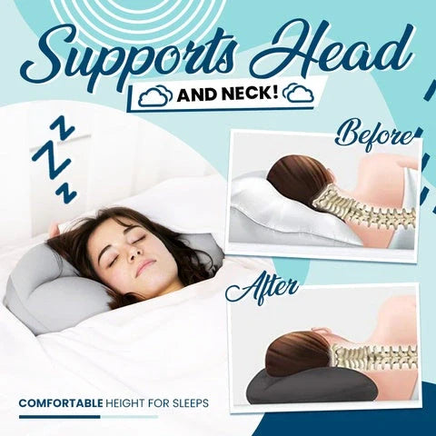 Round foam neck support pillow with pure cotton cover and adjustable height for personalized comfort