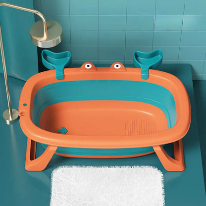 Blue foldable portable pet bathing tub for a small dog