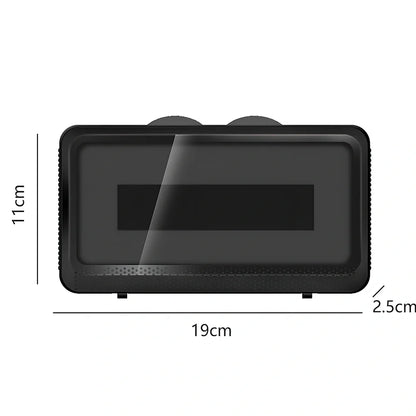 Blue waterproof mobile phone holder with anti-fog film mounted on bathroom wall