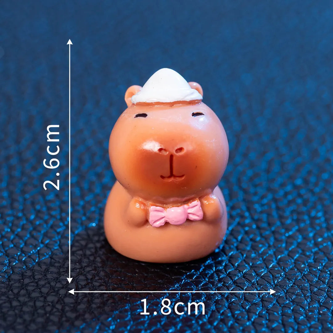 Eight Halloween character capybara resin decorations including pumpkin, zombie and vampire designs