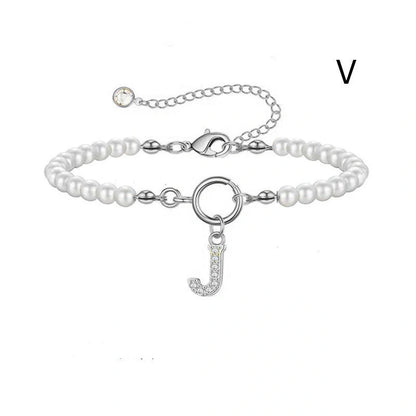 2024 fashion initial pearl bracelet for women with toggle clasp