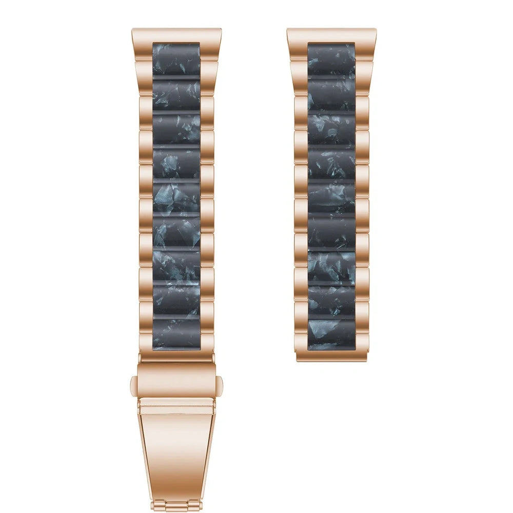 Fashion Personality resin watch strap in multiple colours showing 18cm length and connection points for Apple Watch and universal 22mm watches