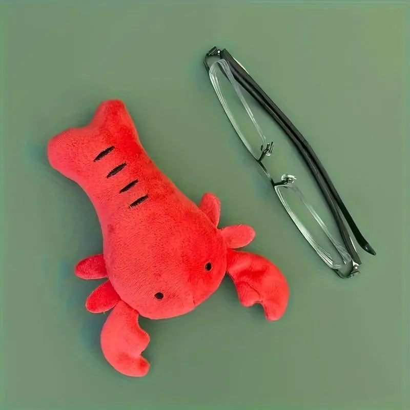 Red lobster stuffed squeaky dog toy for small medium breeds measuring 12.5cm