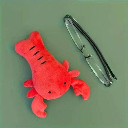 Red lobster stuffed squeaky dog toy for small medium breeds measuring 12.5cm