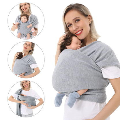 Multi-functional baby carrier wrap in various colors for front and back carrying