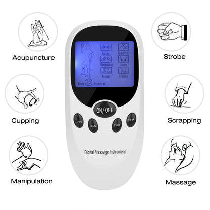 Dual Channel TENS Massager with six stimulation modes for back, neck, and leg pain relief