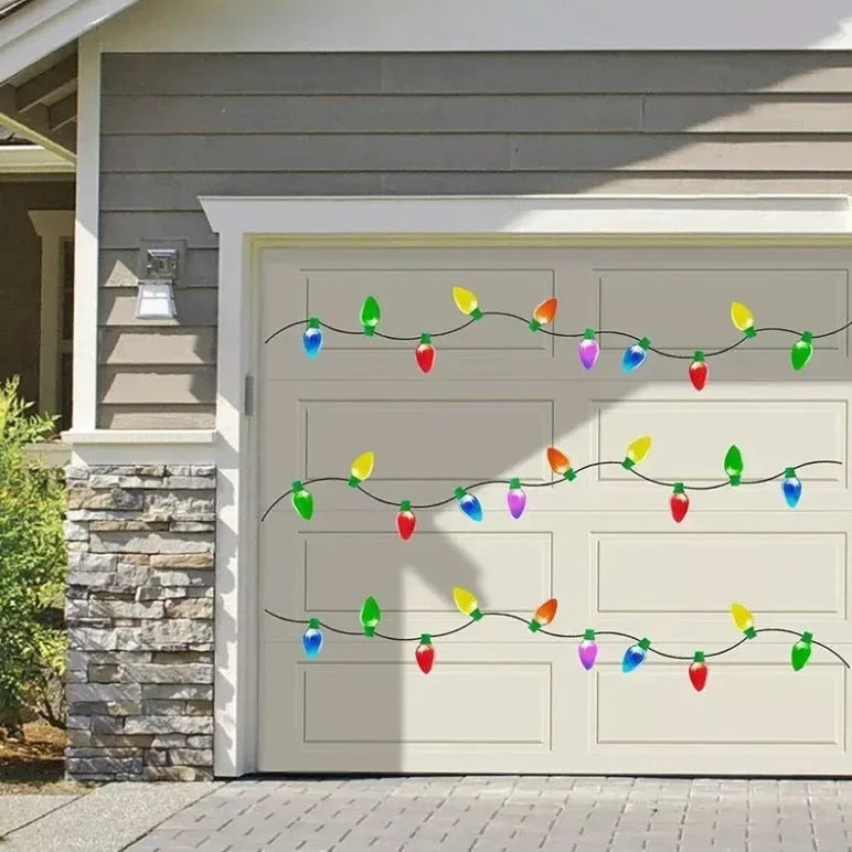 Christmas light bulb magnetic sticker set with 24 bulbs and 12 connecting wires for car refrigerator decoration
