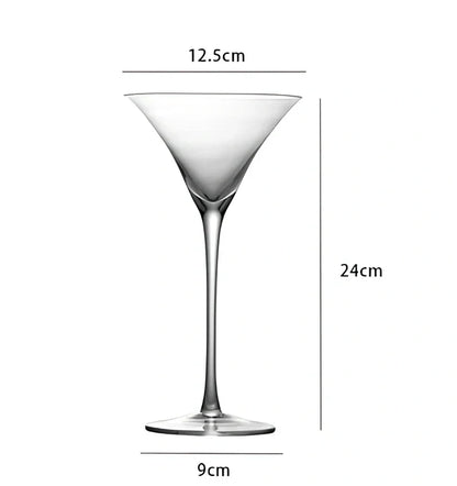 Creative transparent lead-free glass cup with seamless flat base for cocktails, 210ml capacity