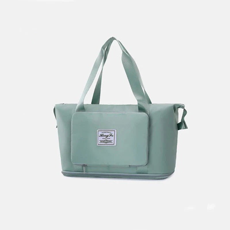 Versatile foldable travel bag with large 36-55L capacity, multiple interior pockets, and water-resistant Oxford cloth construction