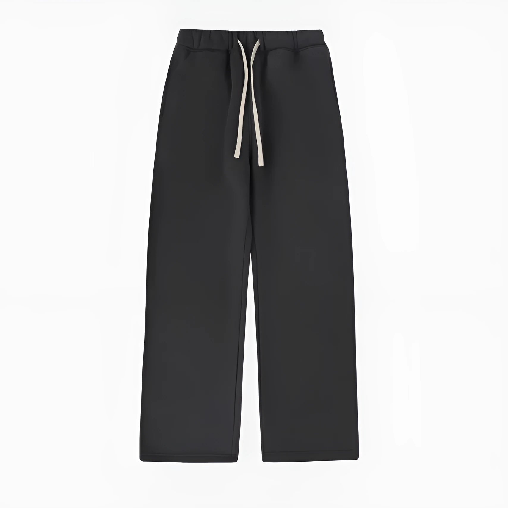 Men's loose fit fleece-lined sweatpants with drawstring waist in grey colour