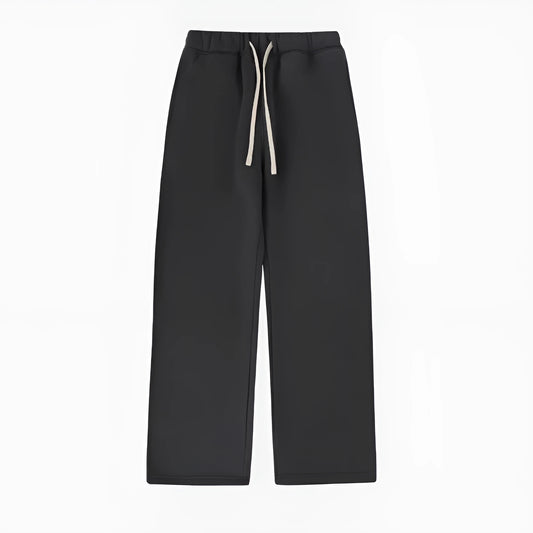 Men's loose fit fleece-lined sweatpants with drawstring waist in grey colour