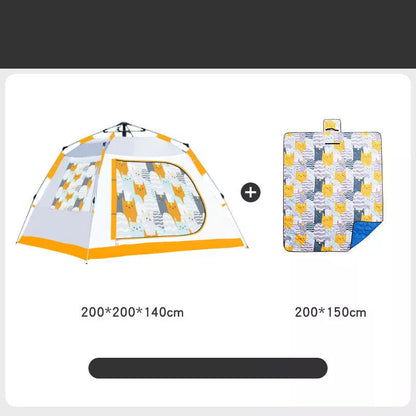 Portable children's camping folding tent with quick setup and waterproof design
