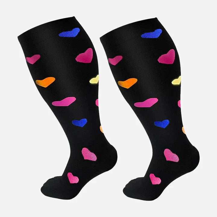 Premium plus-size compression socks with bamboo fibers for superior comfort and support