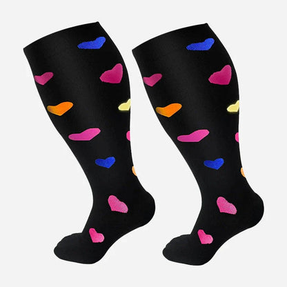 Premium plus-size compression socks with bamboo fibers for superior comfort and support