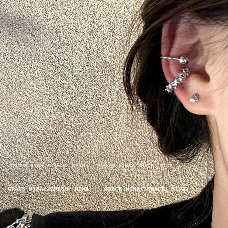 Geometric irregular frosty style ear clip earrings in B4710 colour, made from alloy.