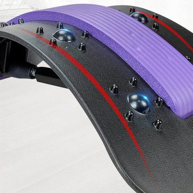 Lumbar Tractor Stretcher in black with acupressure points for back relief