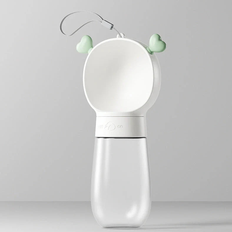 Go Out Water Cup portable dog drinking bottle with wide opening and twist-turn mechanism in cloud white colour