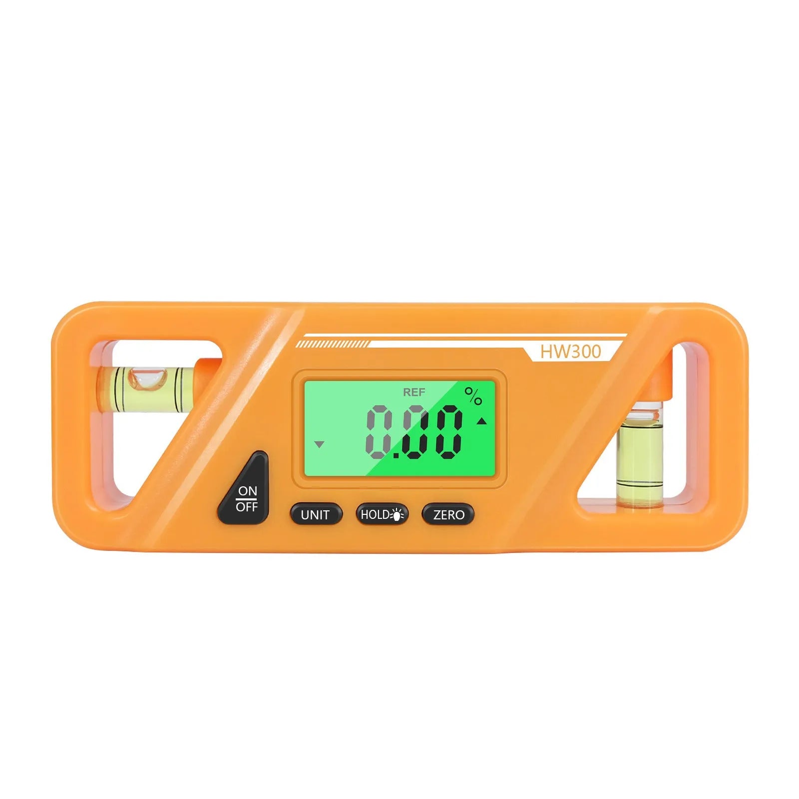 Digital magnetic inclinometer level gauge showing angle readout on its display.