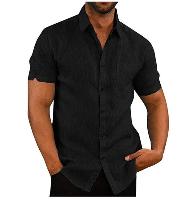 Men's short sleeve summer shirt in various colors with drop shoulder sleeve design
