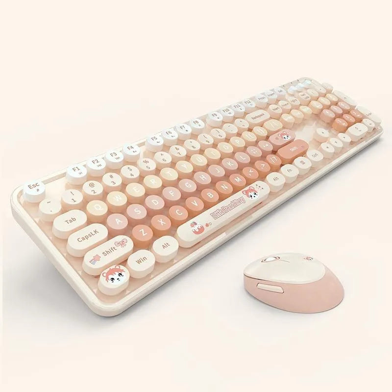 Purple mixed colour wireless keyboard and mouse set with USB receiver for computers