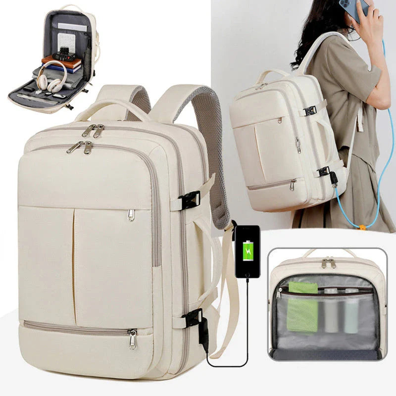 Versatile laptop backpack with multiple pockets and storage compartments for business travelers