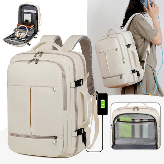Versatile laptop backpack with multiple pockets and storage compartments for business travelers