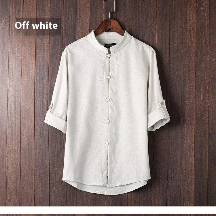 Men's vintage linen shirt in various colors and sizes for a stylish, comfortable look