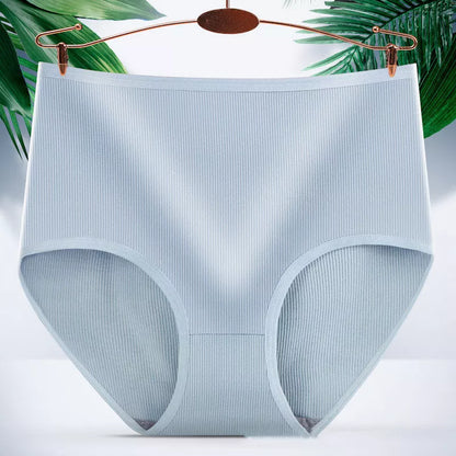 Women's high waist tummy tucking hip lifting body shaping panties in milk silk