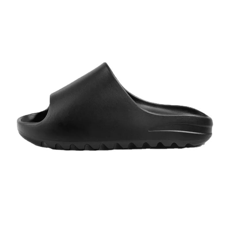 Beach slippers for women with thick EVA sole, injection moulded construction, in black, green, brown, beige colours, available in UK sizes 36-37, 38-39, 40-41, 42-43, 44-45 for casual outdoor wear