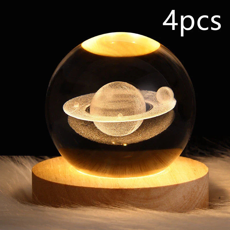 A mesmerizing galaxy-inspired crystal ball lamp with a warm, soothing LED glow.