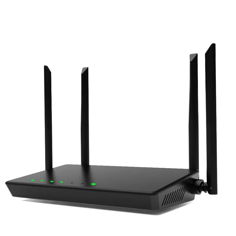 Portable 300 metre home WiFi router in bare metal housing with 5 network ports